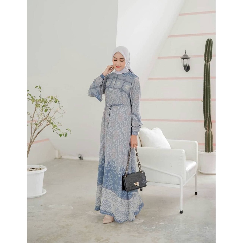 Maxmara Dress - Gamis Terbaru Maxmara Lux  Premium Dress Wanita Lengan Panjang Maxi Dress Kekinian LD 110 cm