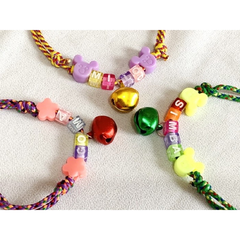 Kalung Custom nama Hewan kitten puppy Kucing Marmut lonceng