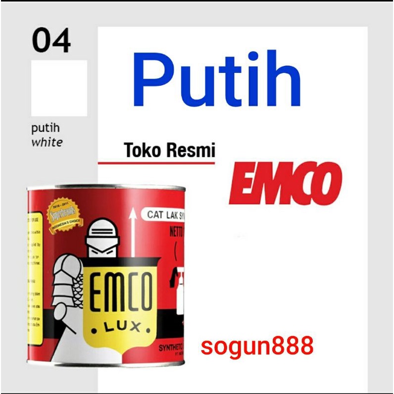 Emco Putih 1 kg. Emcolux white. Emco cat kayu dan besi.
