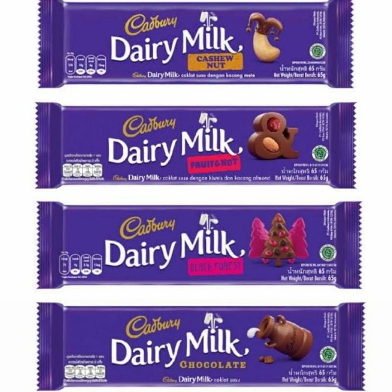 

Cadbury Dairy Milk Fruit & Nut 62gr Besar perpcs