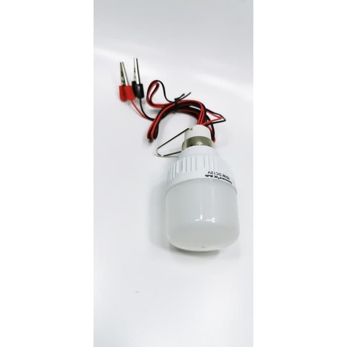 LAMPU AKI LED BULD DC 15 WATT BOHLAM 12V KABEL JEPIT ACCU CAHAYA PUTIH