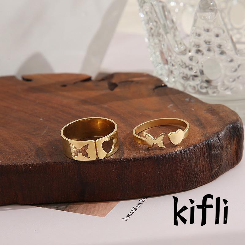 Cincin Model Terbuka,Desain Kupu-Kupu Hollow Out,Untuk Pasangan