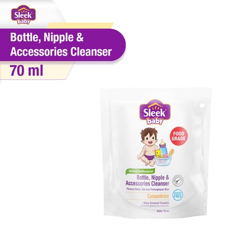 SLEEK BABY BOTTLE NIPPLE CLEANSER 70ML POUCH