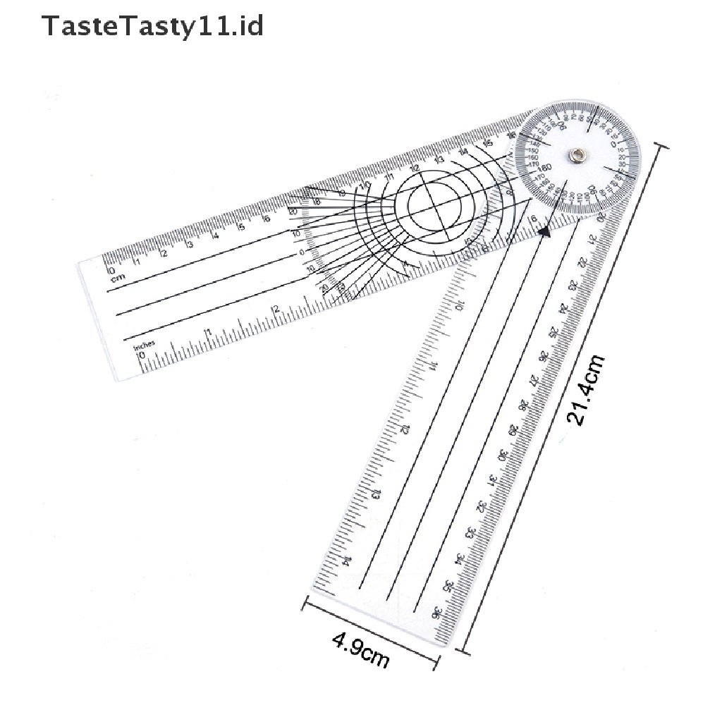 Penggaris Goniometer Sudut 0-140mm 360 Derajat Untuk Medis