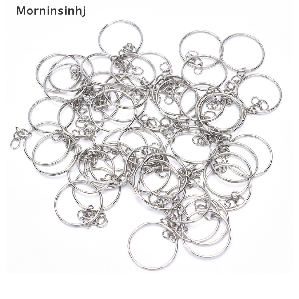 Mornin 150pcs Gantungan Kunci Dengan Rantai Split Jump Rings with Screw Eye Pins DIY Keychain id