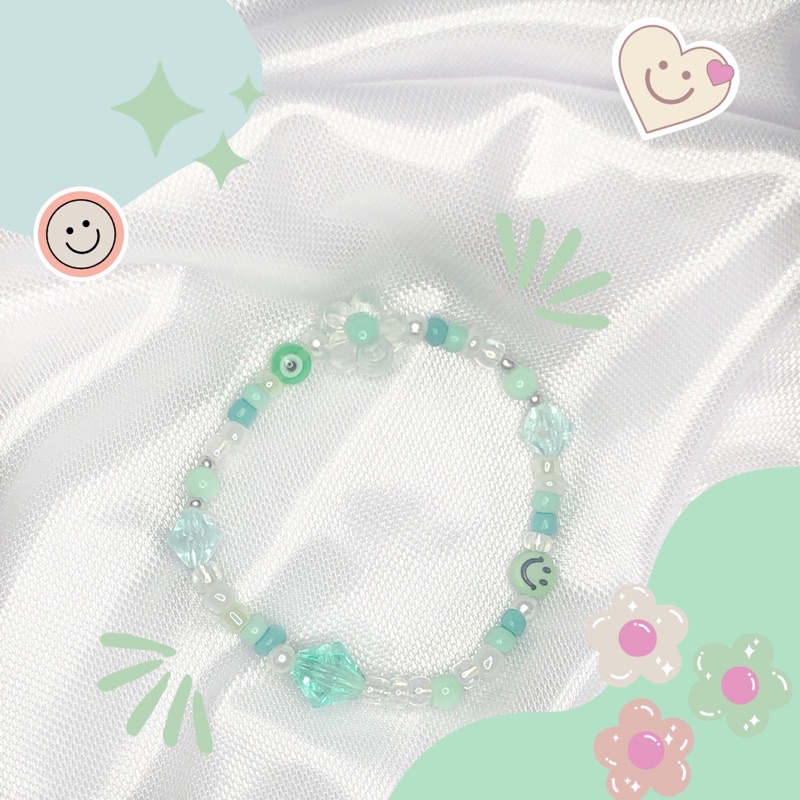 NEW FLOWER BRACELET BEADS / gelang manik / bracelet beads / gelang dan cincin manik