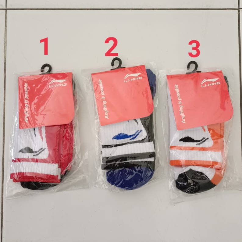 Kaos Kaki Lining Olahraga Badminton Tenis Voli Pingpong Running