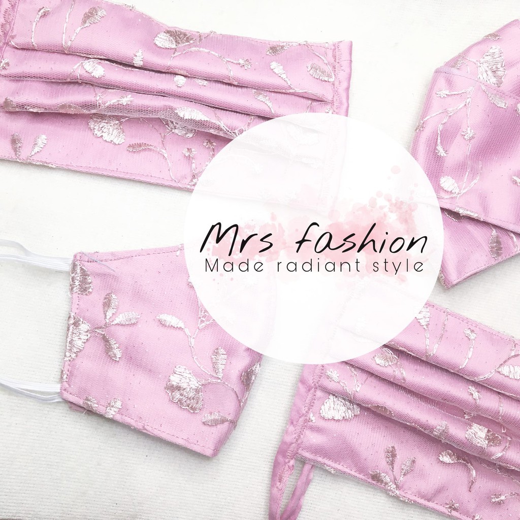 masker kain hijab masker pesta masker kondangan hijab DUSTY PINK masker brukat hijab brokat masker k