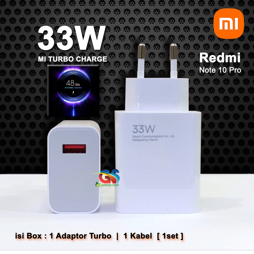 CHARGER XIAOMI TURBO Redmi Note 9 Pro / Note 10 Pro / Note 10S / Poco X3 NFC / Poco F3 33W ORI NEW Turbo