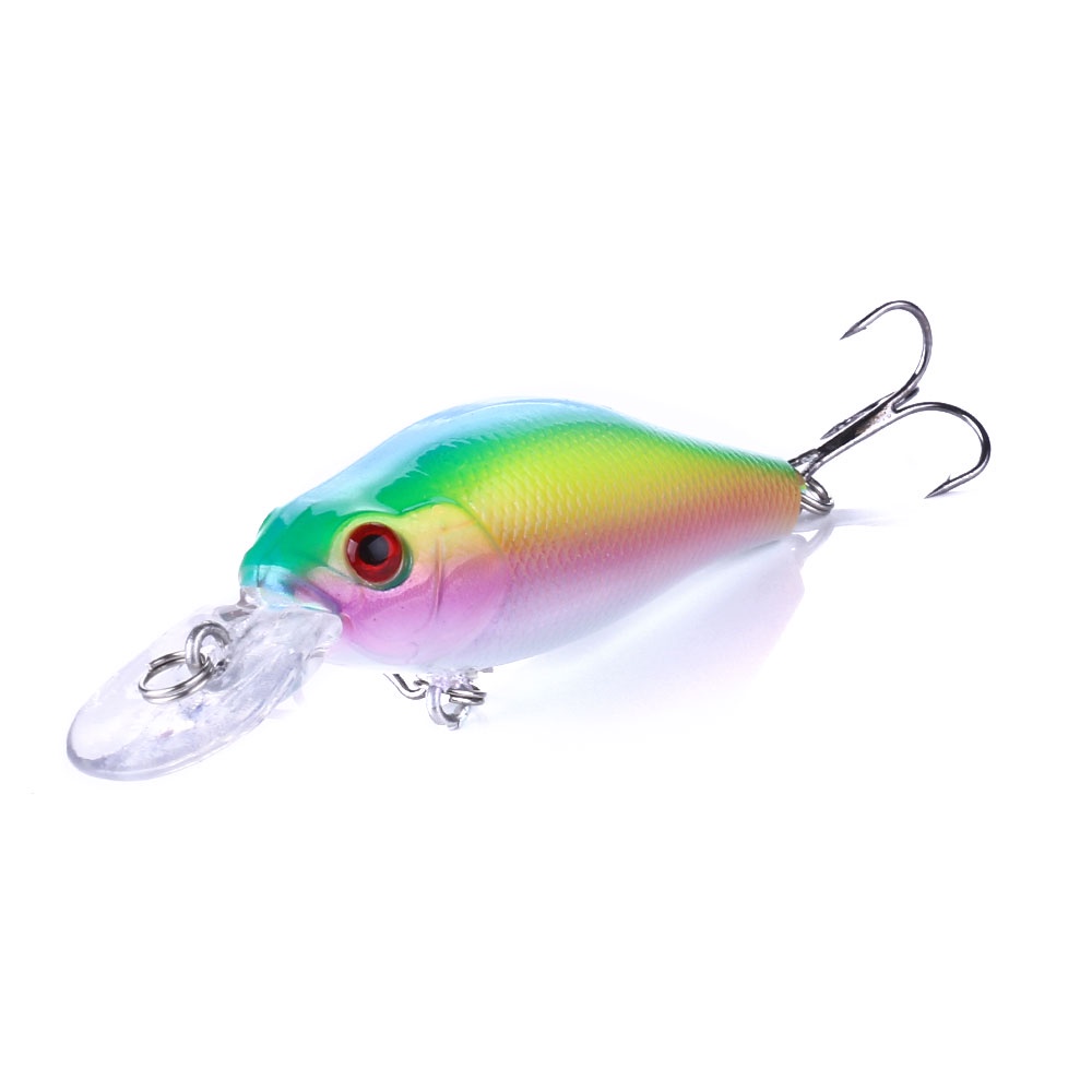 HENGJIA 10pcs Crankbait Fishing Lure 7CM 9G 6#Hooks 10 Different Colors Artificial Bait Hard Fishing tackle