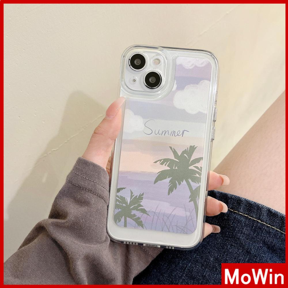 iPhone Case Silicone Soft Case Clear Case Thickened Shockproof Protection Camera Metal Button Summer Coconut Compatible For iPhone 11 Pro Max 13 Pro Max 12 Pro Max 7Plus xr XS Max