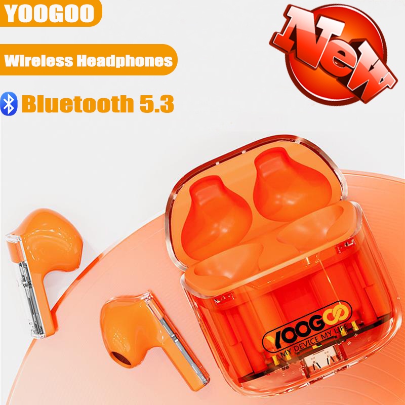 Original TWS 5.3 Bluetooth Earphone In-ear Stereo Wireless Headphone Powerbank Transparent Earphones