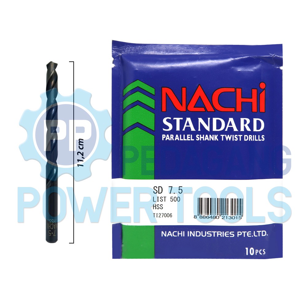 NACHI MATA BOR BESI 7.5 MM ASLI MATABOR 7.5MM HSS DRILL BITS ORIGINAL