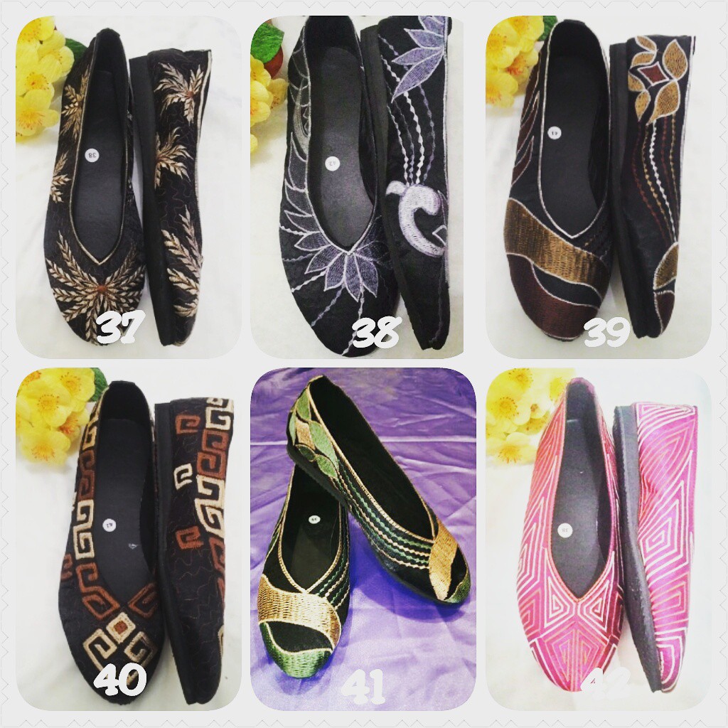 Sepatu Bordir Etnik Anak Size 31-35 Motif 37-42