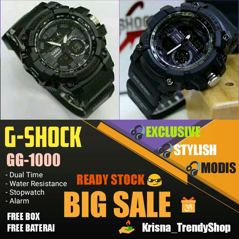 Jam Tangan G-SHOCK GG 1000. Full BLACK Elegan & Stylish. ANTI AIR. Free Box + Baterai