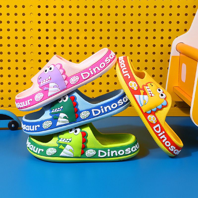 [littlecrab] Sandal Anak Dinosaur Telur Dino Sandal Dino Samping Colorful Kids Sandal High Quality Biru Kuning Hijau Pink Dinosaurus Telur Lucu Unik Sandal Selop Anak Berkualitas Anti Slip Korean Style