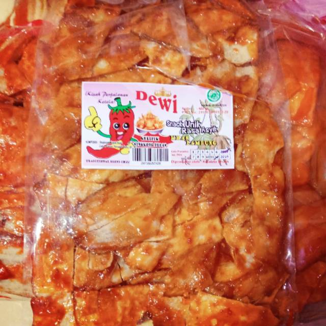 SANJAI DEWI PASARI Keripik singkong ubi kayu snack unik asli lampung pedas balado dewi halal bpom