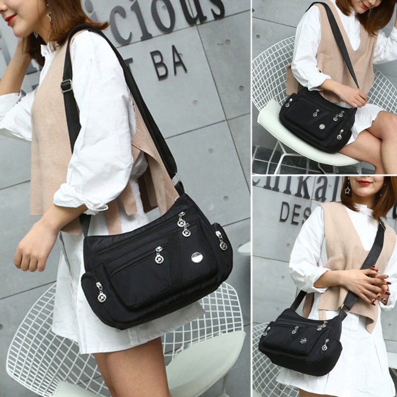 #Bayar Di Tempat#tas selempang wanita shouder bag waterproof nylon Nj13M