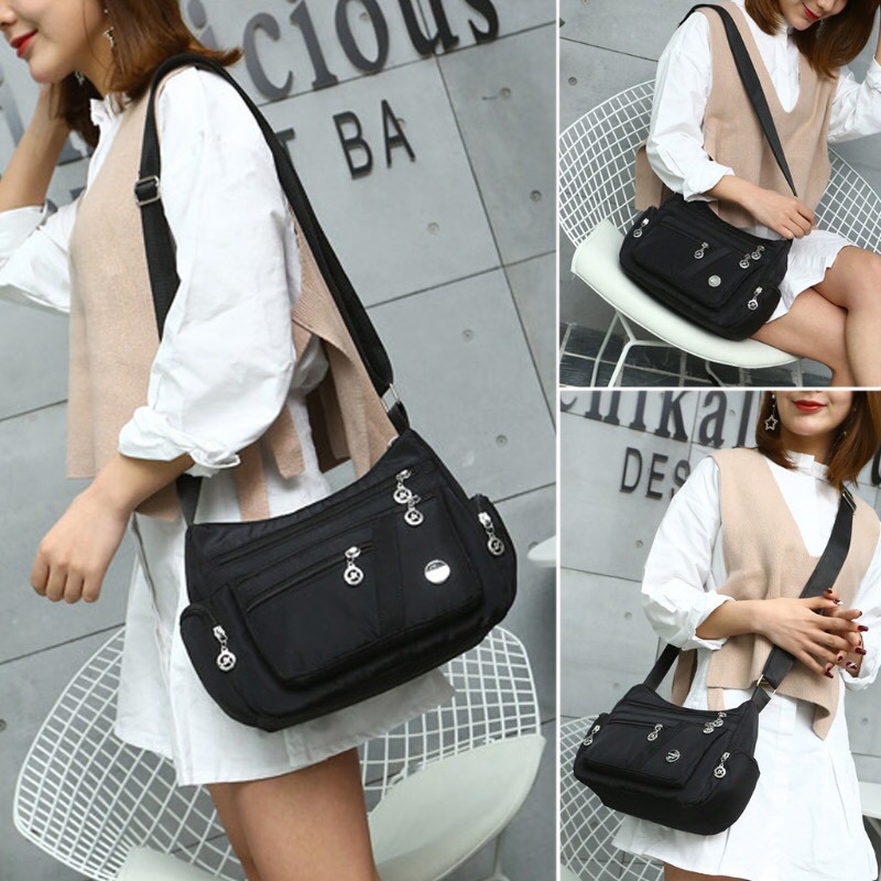 Popular Fashion Women Nylon Shoulder Bag/Tas Selempang waterproof J13M