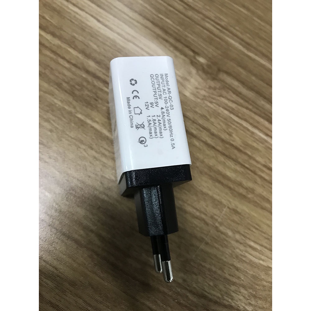 Charger USB 3 Port Qualcomm QC 3.0 EU Plug - Hitam