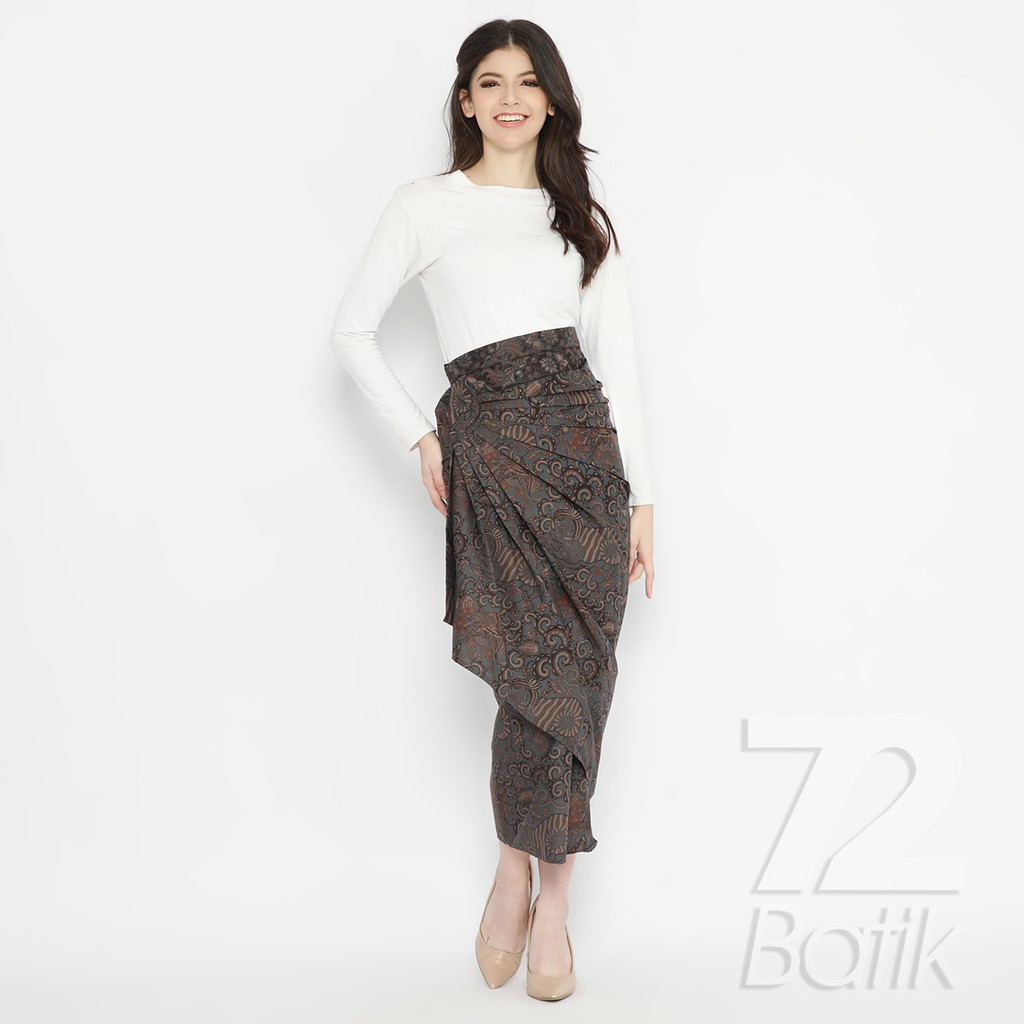 ROK BATIK SPAN Skirt Lilit Kebaya Instan Modern Wanita Motif Balian Warna Abu Abu Grey Gray 723777 Cap 72 - Rok Batik Lilit Bawahan Skirt Kamen Kebaya Songket Batik Panjang Plisket Span Instan Jadi Bali Lembaran Premium Modern Untuk Wanita Kondangan