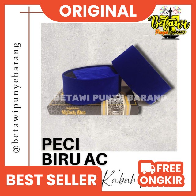 peci kopiah songkok biru polos