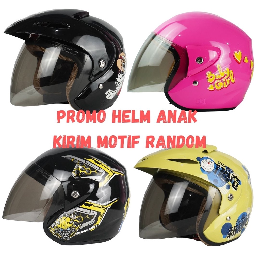 Helm Bogo Anak Pria Wanita Motif Kartun SNI