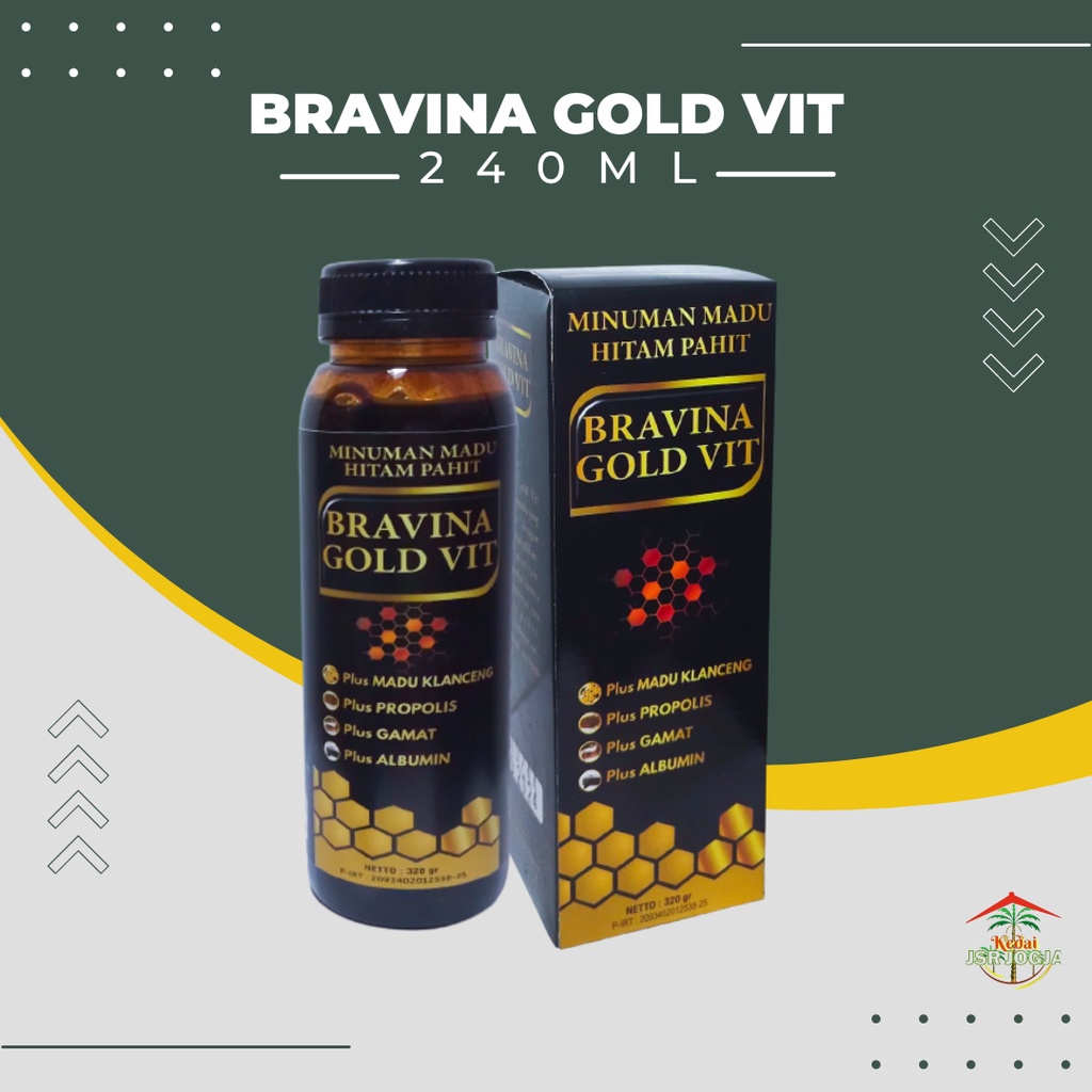 Madu Bravina Gold Vit Madu Hitam Pahit Plus Ekstrak Kayu Bajakah