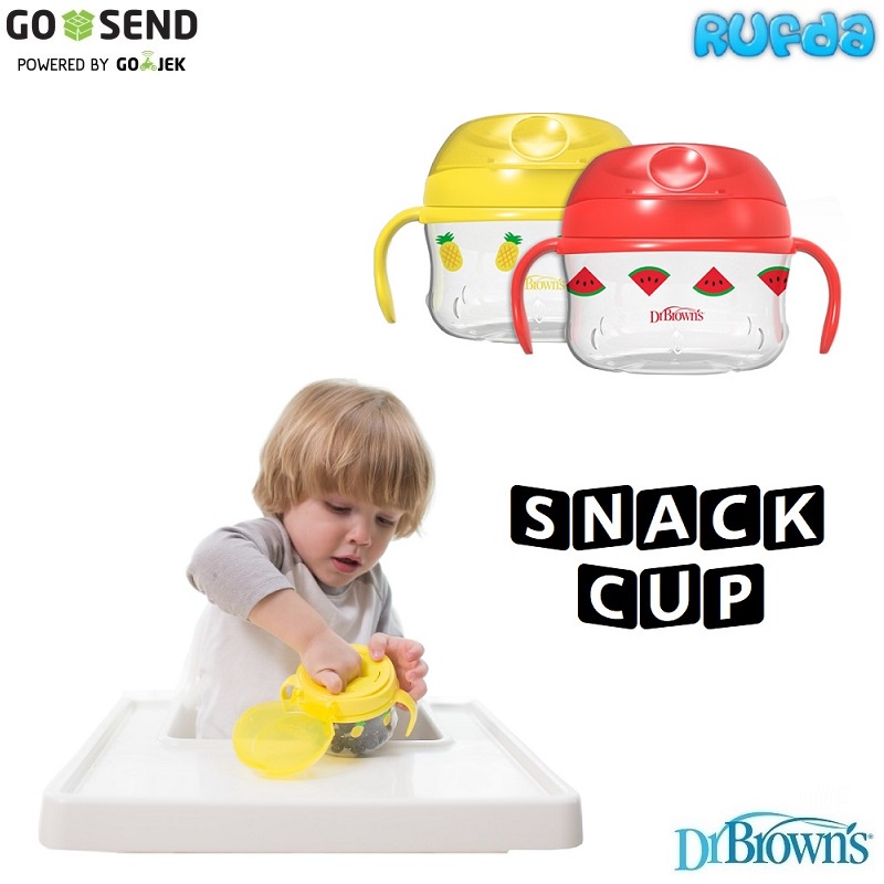 Dr Browns Snack Cup Wadah Cemilan Anak Bayi dengan Tutup dan Gagang yang Bisa Dilepas