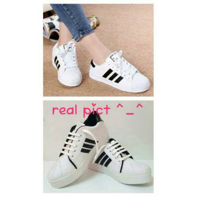 Sneakers Korea garis GFS 569 Hitam