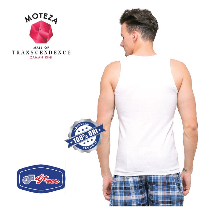 GT Man GTT 01 / GTT01 - Kaos Dalam Singlet Tank Top Pria T-Shirt - Putih Hitam