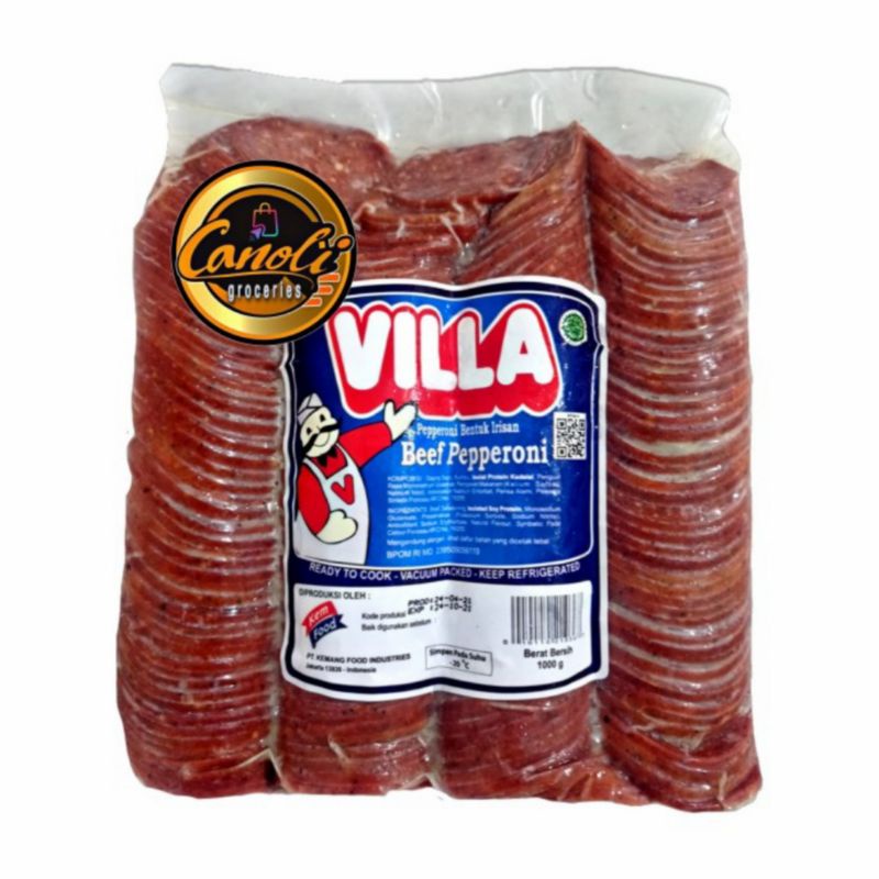 

beef pepperoni villa 1 kg/smoke beef /daging asap villa