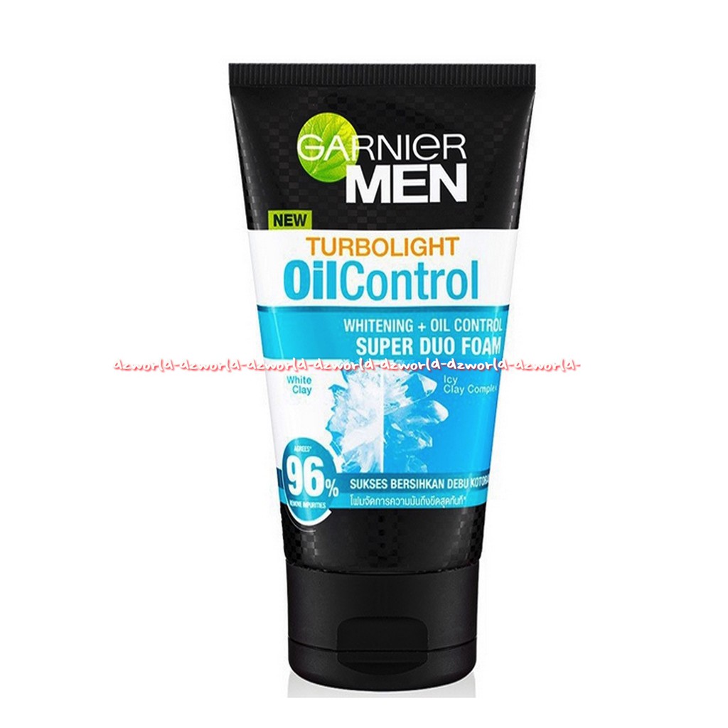 Garnier Turbolight Oil Control Whitening Oil Control Super Duo Foam 100ml Sabun Muka Pria