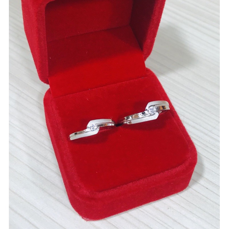 CINCIN PASANGAN PERMTA SILVER925/ LAPIS EMAS PUTIH ASLI /CPP056