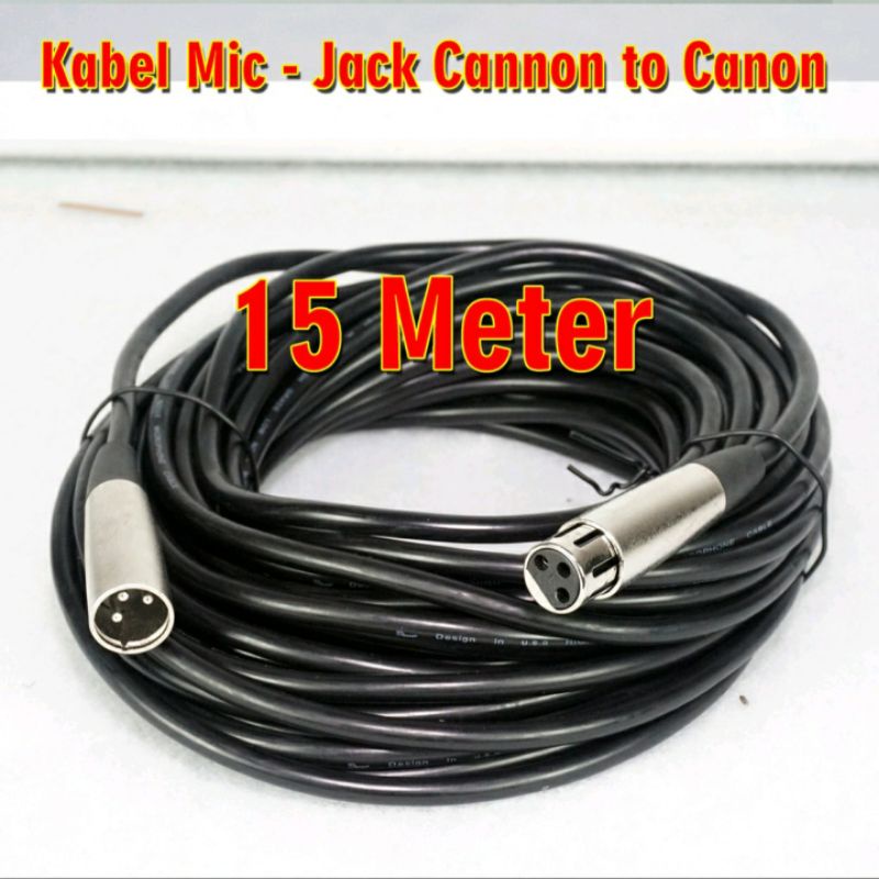 Kabel Mic 15 Meter CANON to CANON / Kabel CANON to CANON 15 Meter MALE to FEMALE 3 Pin