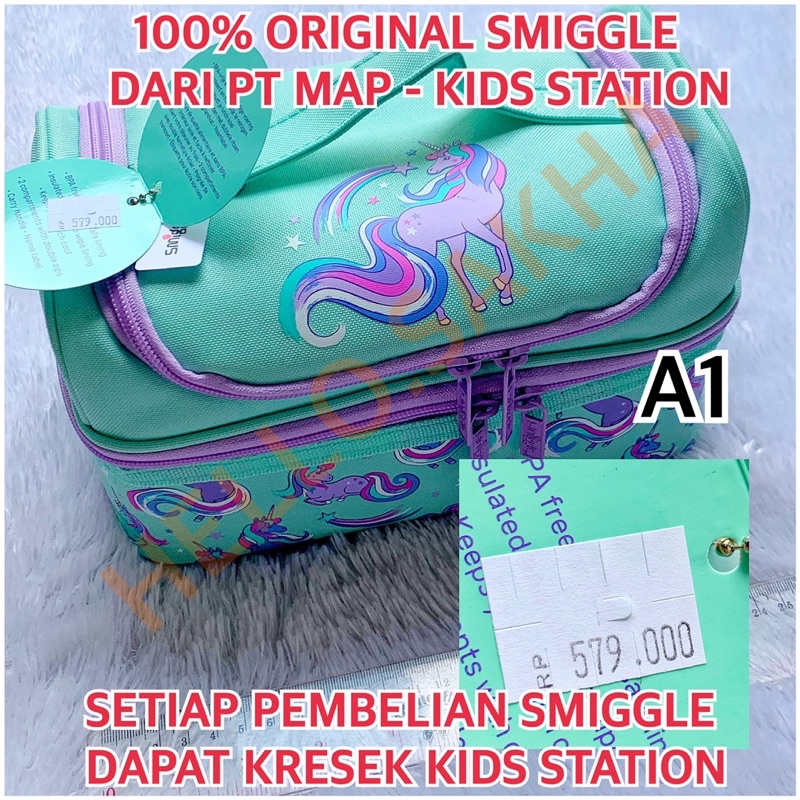 TAS BEKAL SEKOLAH SMIGGLE LUNCH BAG DOUBLE DECKER 100% JAMINAN ORIGINAL