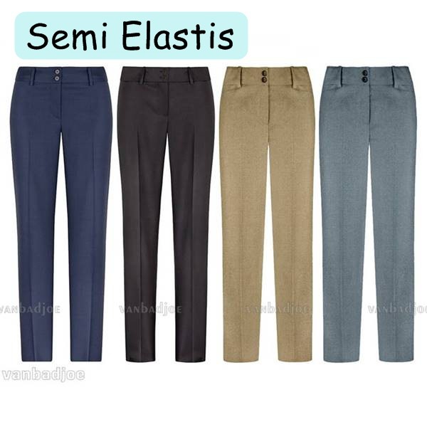 Celana Panjang Kerja Wanita S M L XL Kain iWooli Gabardine 