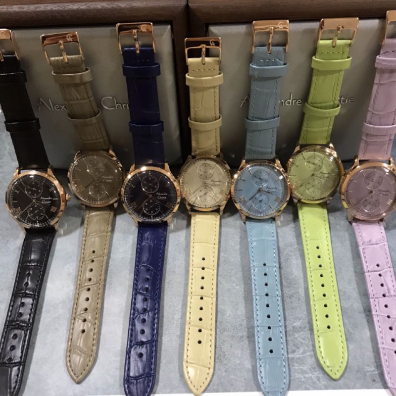 Jam Alexandre Christie AC 2943 BF LRG Wanita Rosegold Kulit Bulat