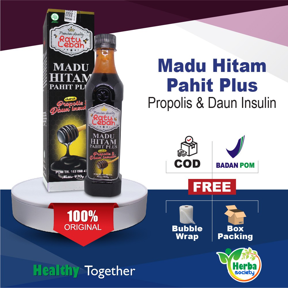 Madu Hitam Pahit Plus Propolis RATU LEBAH  100% Asli Original BPOM