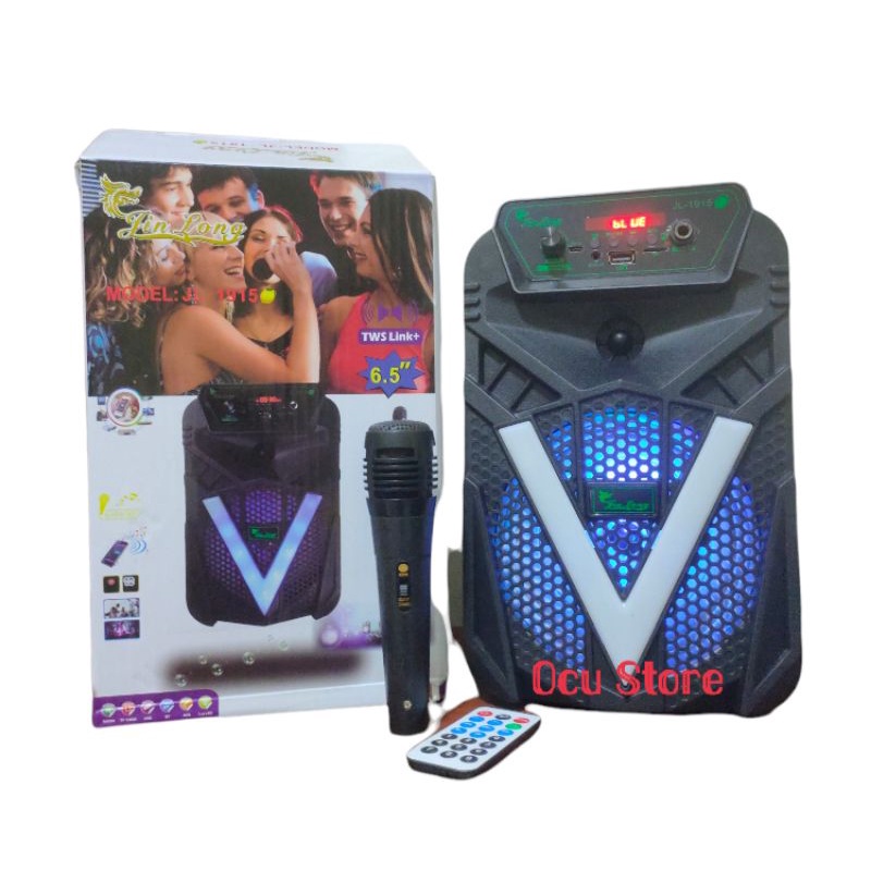 Speaker bluetooth karaoke 8,5 inch x bass radio fm LED extra bass Best Qualiity cas rechargeable super bass speaker jinlong Termurah