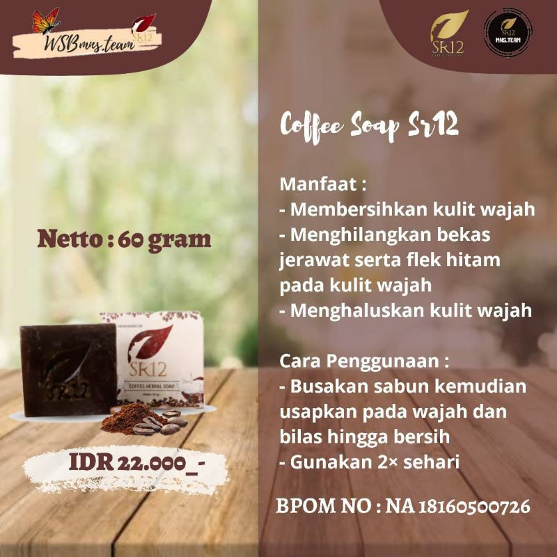 Coffee Herbal Soap - SR12 Skincare / Sabun Flek Hitam Herbal