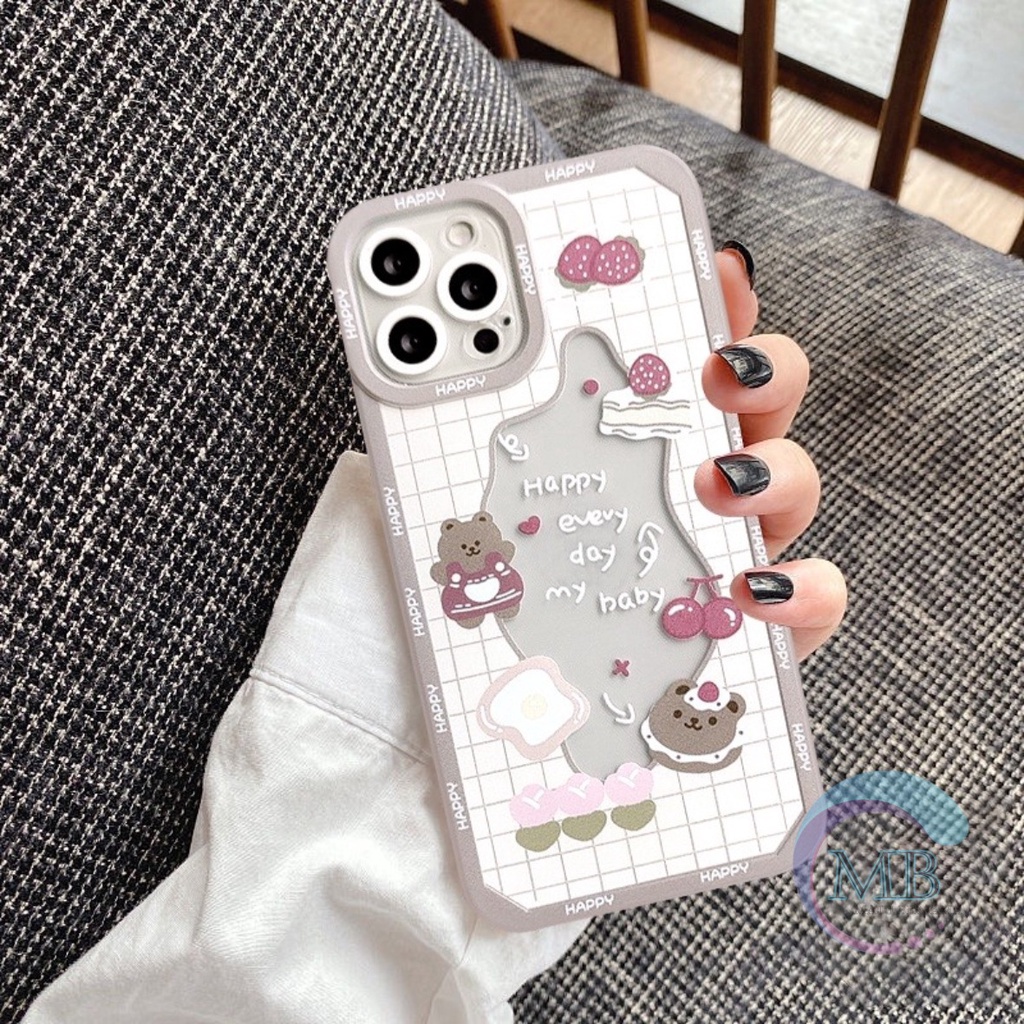 SS106 SOFT CASE DESAIN KUE STRAWBERRY CHERRY IPHONE 11 12 13 14 MINI PRO MAX MB3624