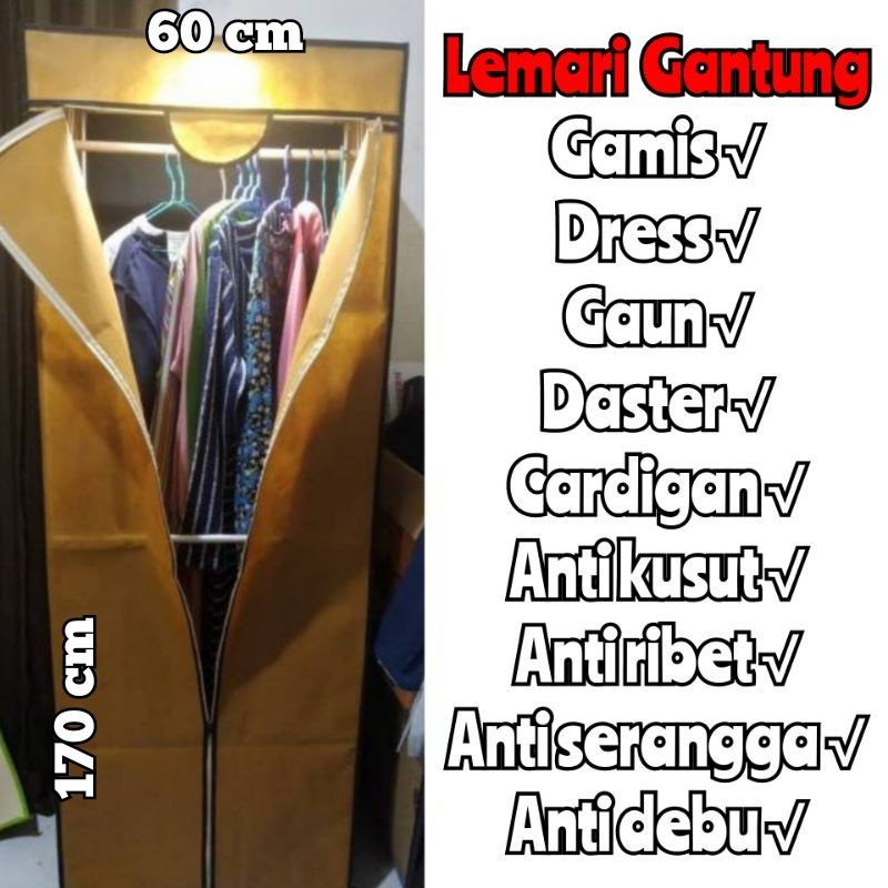 [READYYY] Lemari Gantung Pakaian Baju Gamis Long Dress Tinggi Portable