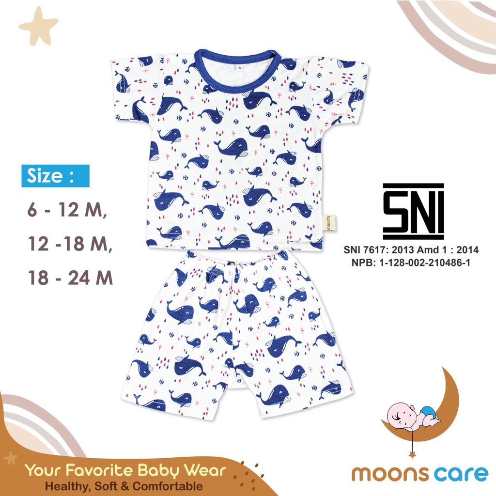 SNI STELAN OBLONG PENDEK  moons care  stelan baju pendek bayi stelan oblong Baju bayi Lucu Stelan ba