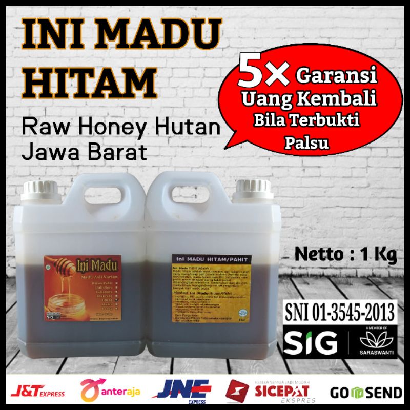 

Madu Hitam Pahit Murni Asli 100% Pure Raw Honey 1 kg Hutan Alami