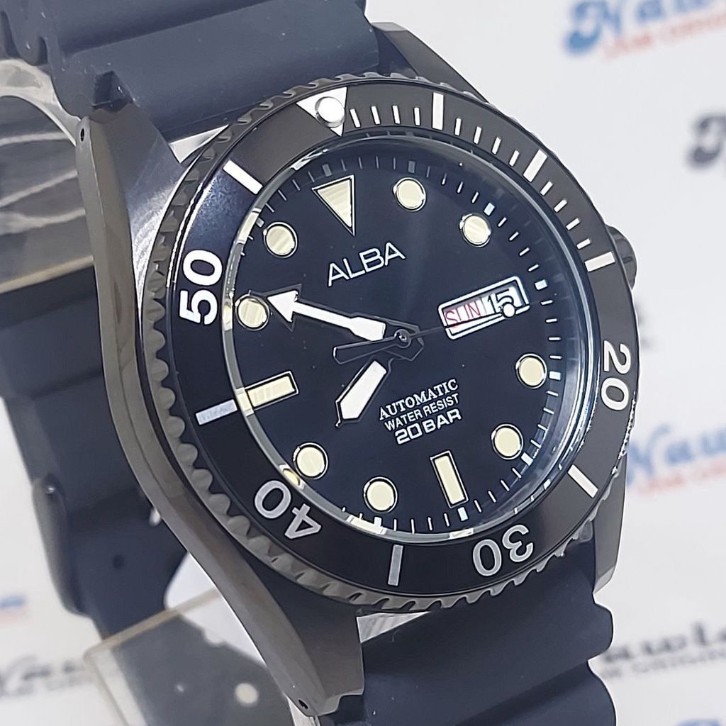 Alba Automatic AL4297X1 Full Black - Jam Tangan Pria AL4297