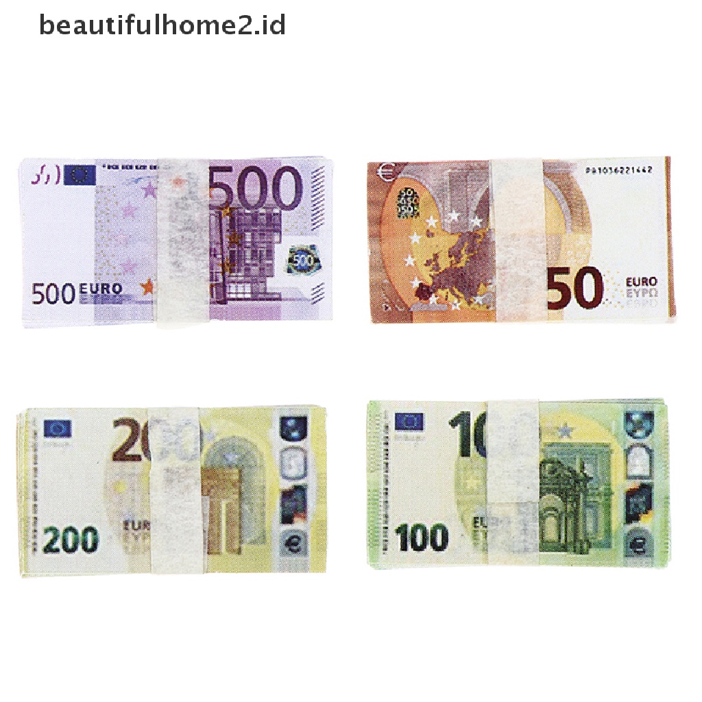 [beautifulhome2.id] 20Pcs/Set Dollhouse Pocket Euro Simulation Toy Banknote Mini Miniature Model ID