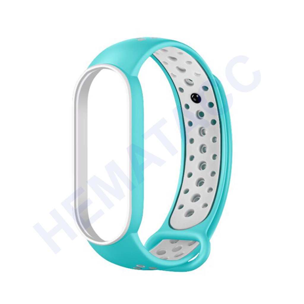 Sporty Strap Mi Band 5 / Mi Band 6 / Tali Jam Sport Xiaomi Mi Band-Tosca Putih