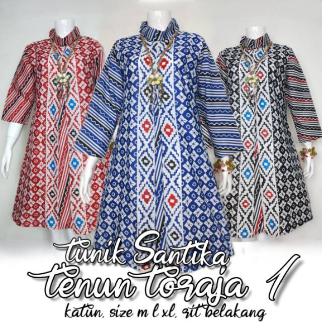  Tunik  santika tenun  batik atasan baju  wanita Modern  