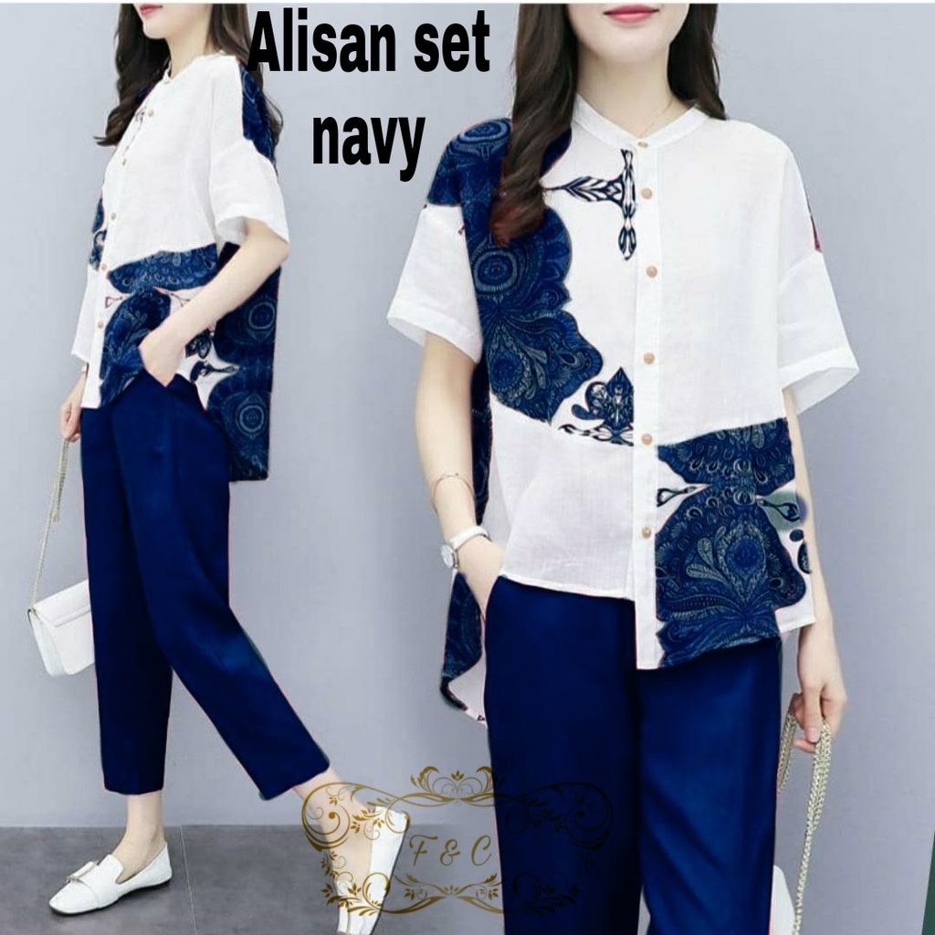 [PF] set setelan baju dan celana kondangan baju kondangan pesta setelan brokat murah Terbaru Alisan